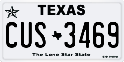 TX license plate CUS3469