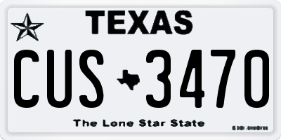 TX license plate CUS3470