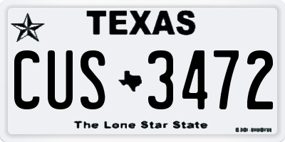 TX license plate CUS3472