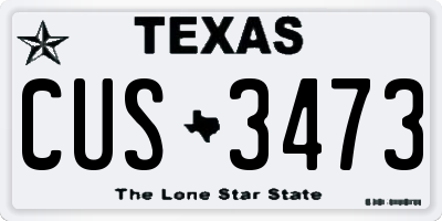 TX license plate CUS3473