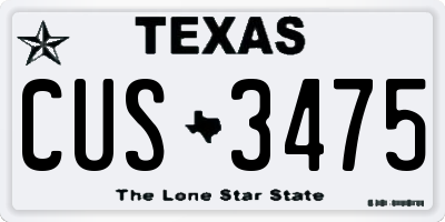 TX license plate CUS3475