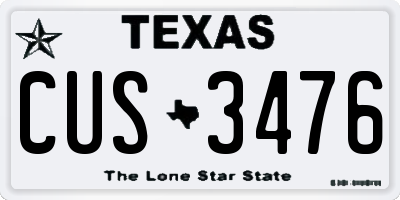 TX license plate CUS3476