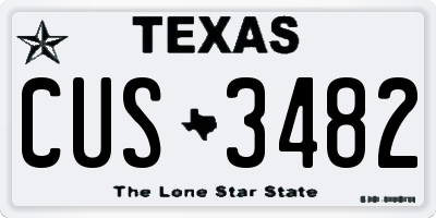 TX license plate CUS3482