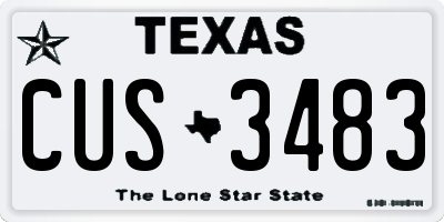 TX license plate CUS3483
