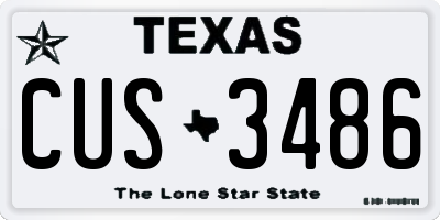 TX license plate CUS3486