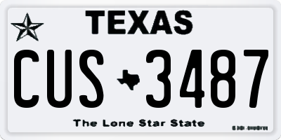 TX license plate CUS3487