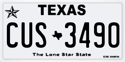 TX license plate CUS3490