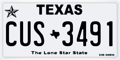 TX license plate CUS3491