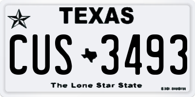 TX license plate CUS3493