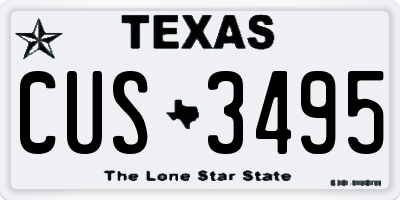 TX license plate CUS3495