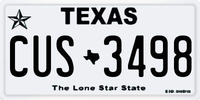 TX license plate CUS3498