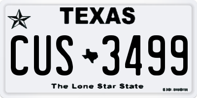 TX license plate CUS3499