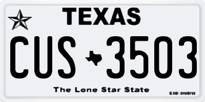 TX license plate CUS3503