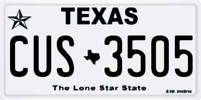 TX license plate CUS3505
