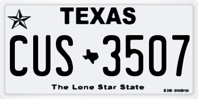 TX license plate CUS3507