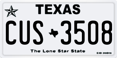 TX license plate CUS3508