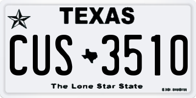 TX license plate CUS3510