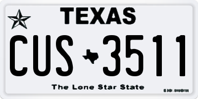 TX license plate CUS3511