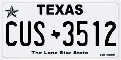 TX license plate CUS3512