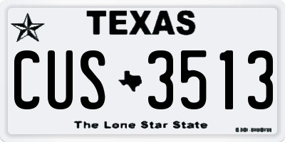 TX license plate CUS3513