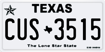 TX license plate CUS3515