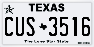TX license plate CUS3516