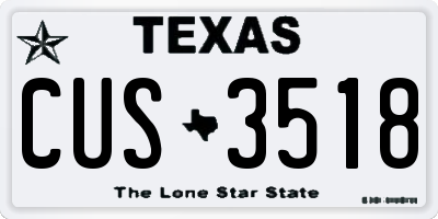 TX license plate CUS3518