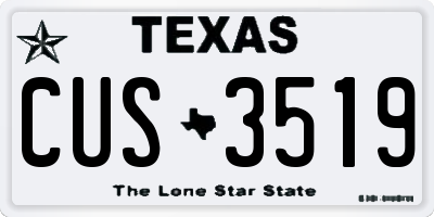 TX license plate CUS3519