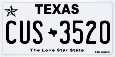 TX license plate CUS3520