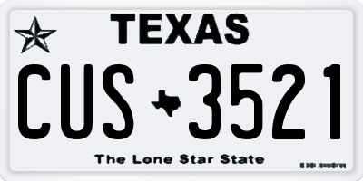 TX license plate CUS3521