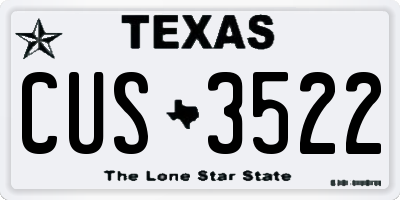 TX license plate CUS3522