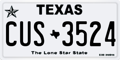 TX license plate CUS3524