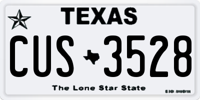 TX license plate CUS3528