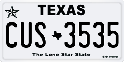 TX license plate CUS3535