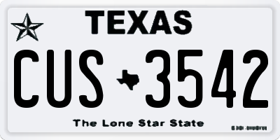 TX license plate CUS3542