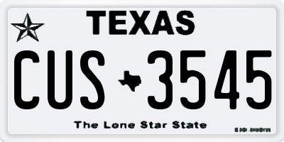 TX license plate CUS3545