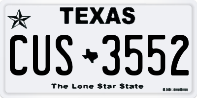 TX license plate CUS3552