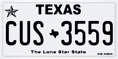 TX license plate CUS3559