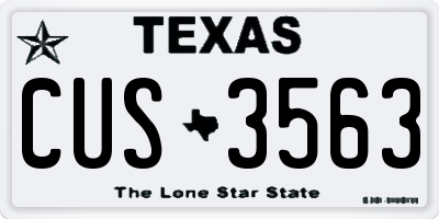 TX license plate CUS3563
