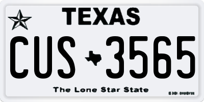 TX license plate CUS3565