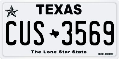 TX license plate CUS3569
