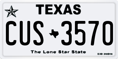 TX license plate CUS3570