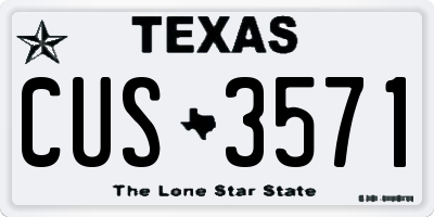 TX license plate CUS3571