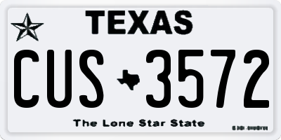 TX license plate CUS3572