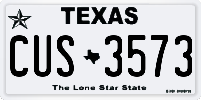 TX license plate CUS3573