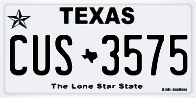 TX license plate CUS3575