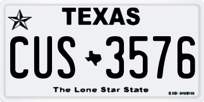 TX license plate CUS3576