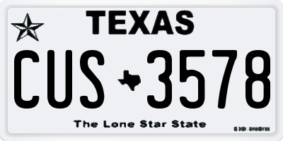 TX license plate CUS3578
