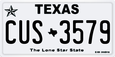 TX license plate CUS3579