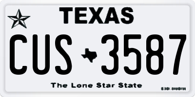 TX license plate CUS3587